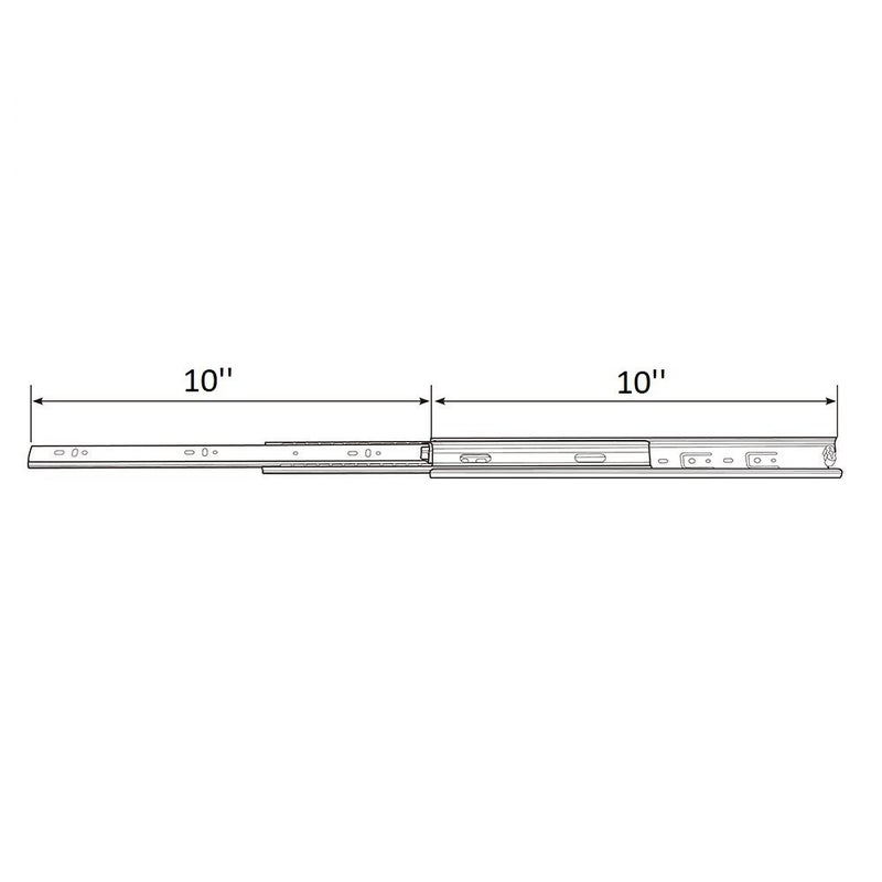 Zengest Full Extension Less Noise Ball Bearing Drawer Slides  10 Inches  4-Pair - Image 2